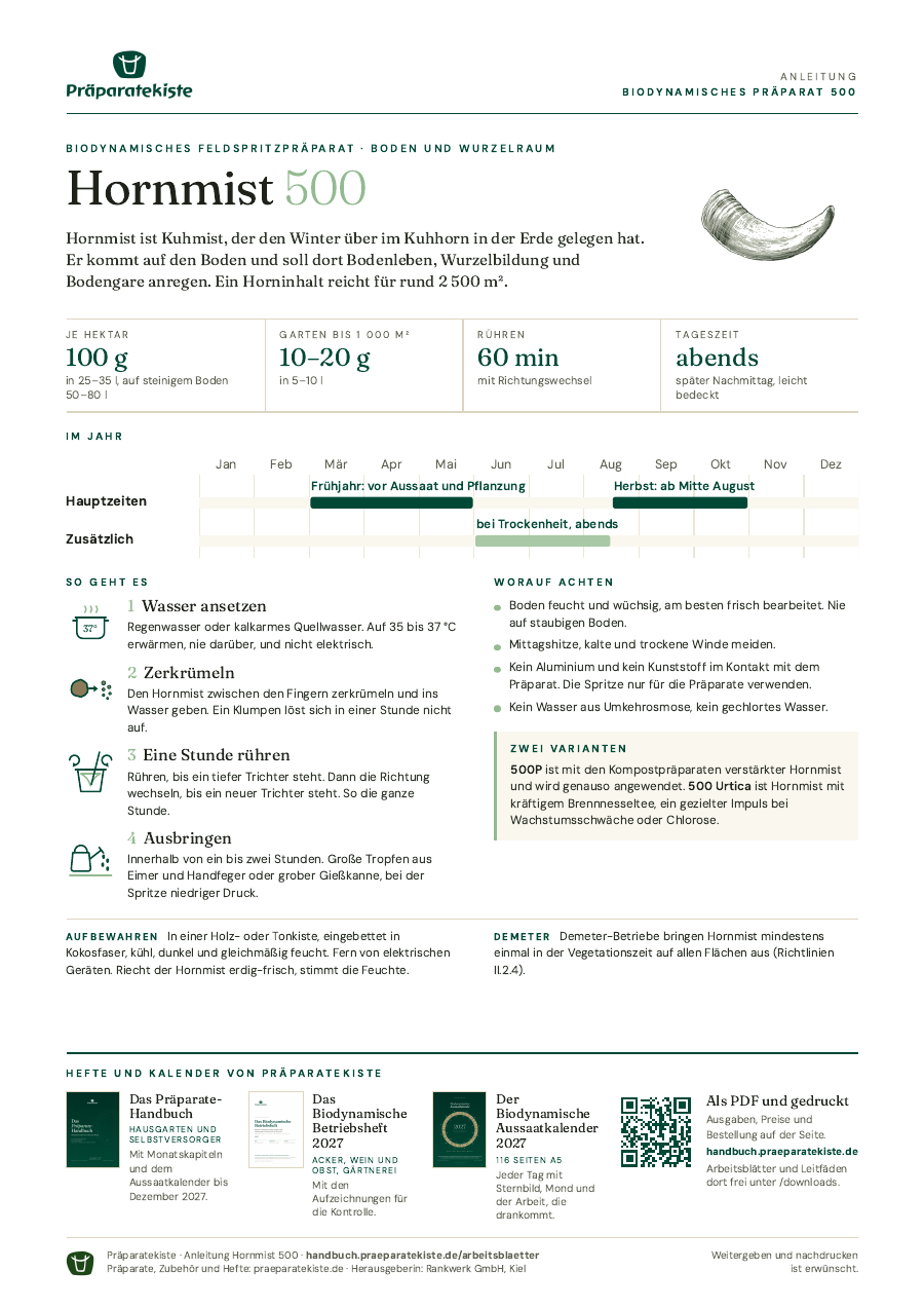 Vorschau des Arbeitsblatts Hornmist 500